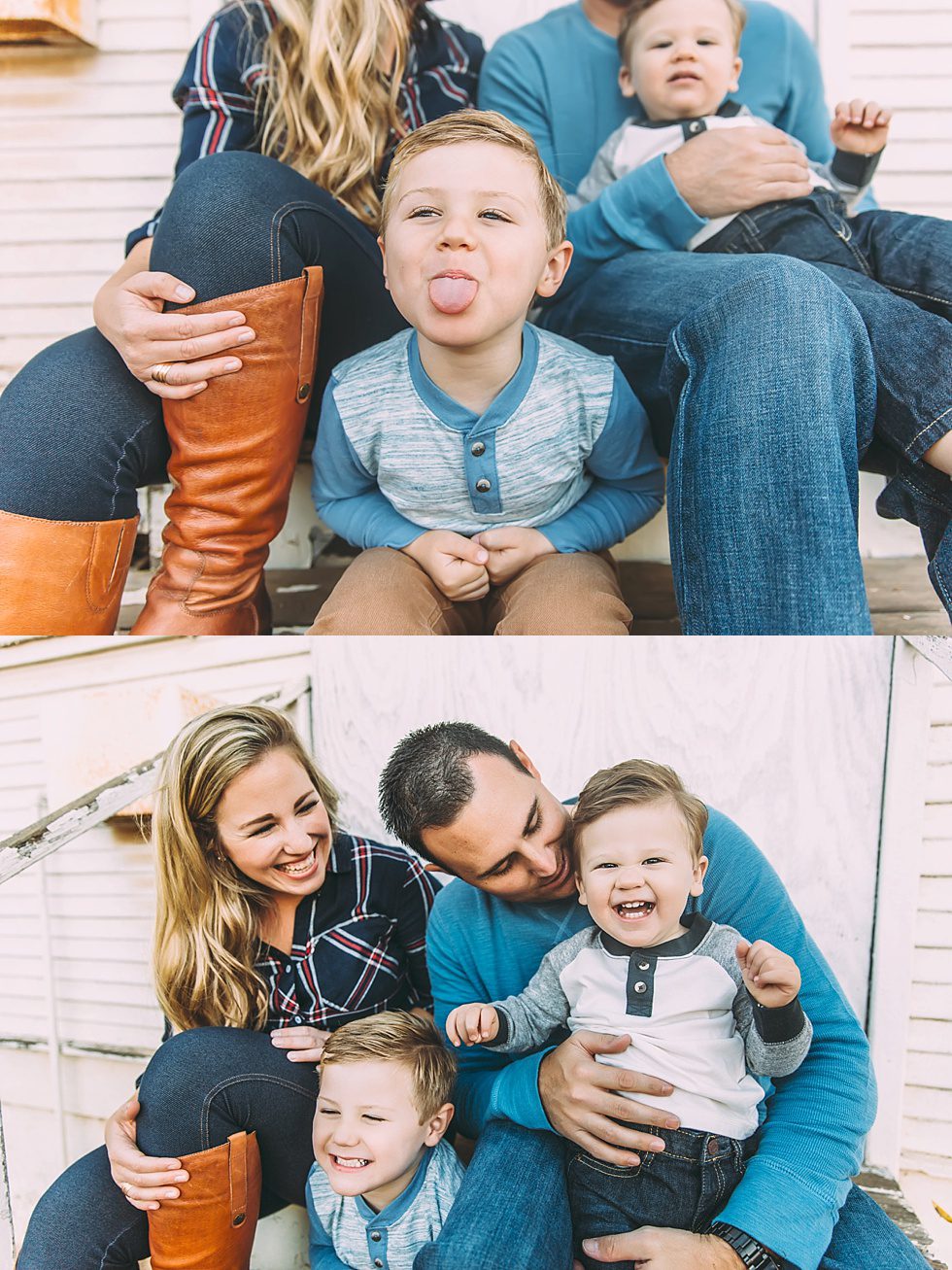 family posing